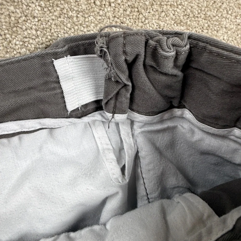 HB Harbor Bay Mens Big and Tall Chino Pants Gray Flat Front 54x30 (Fits 48x27)